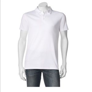 NWT Men's Apt. 9 Modern-Fit Solid short sleeve Polo XXL cotton white
